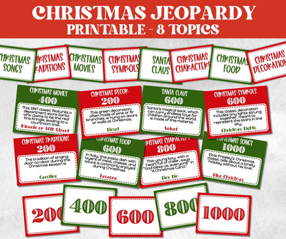 Christmas Jeoparty Game, Printable Holiday Trivia, Family Reunion Fun, Family Game Night, Coworkers Christmas, Christmas Activities for Kids-Christmas -TheHustlingCatLady-Party Games