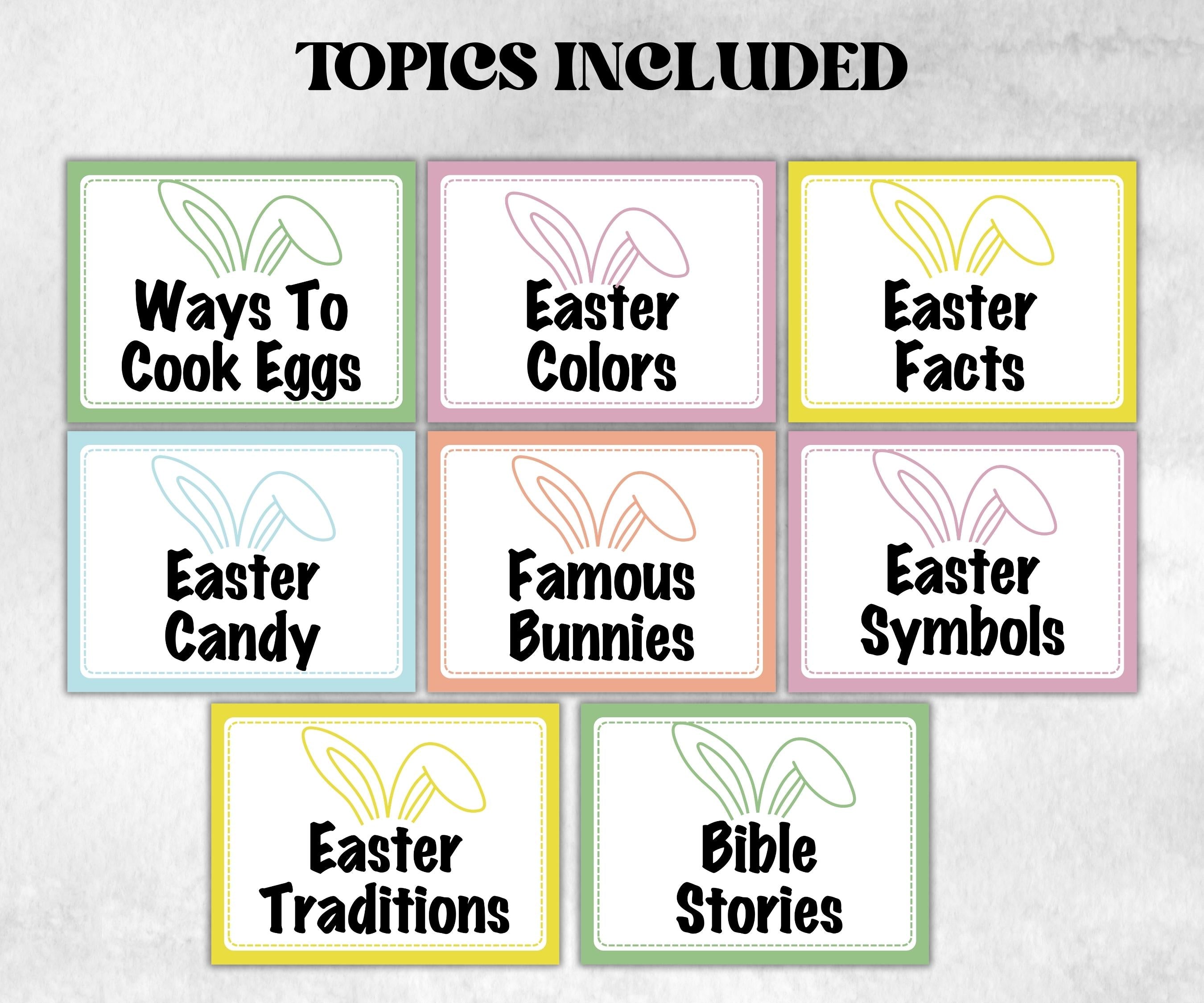 Easter Jeopardy Printable Trivia Game, Easter Family Feud, Office Icebreaker, Team Building, Interactive Holiday Game for Teens, Adults Kids-Easter -TheHustlingCatLady-Party Games