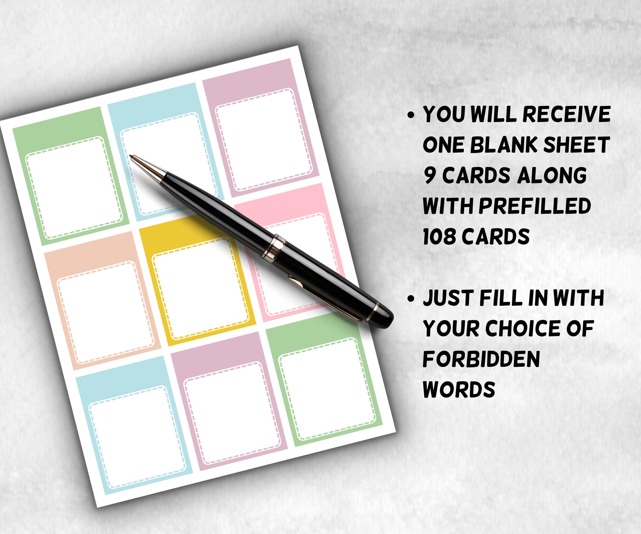 Easter Taboo Printable Game, Forbidden Words Card, Office Group Games, Team Building, Youth Church Party, Adult Fun Night, School Dinner-Easter -TheHustlingCatLady-Party Games
