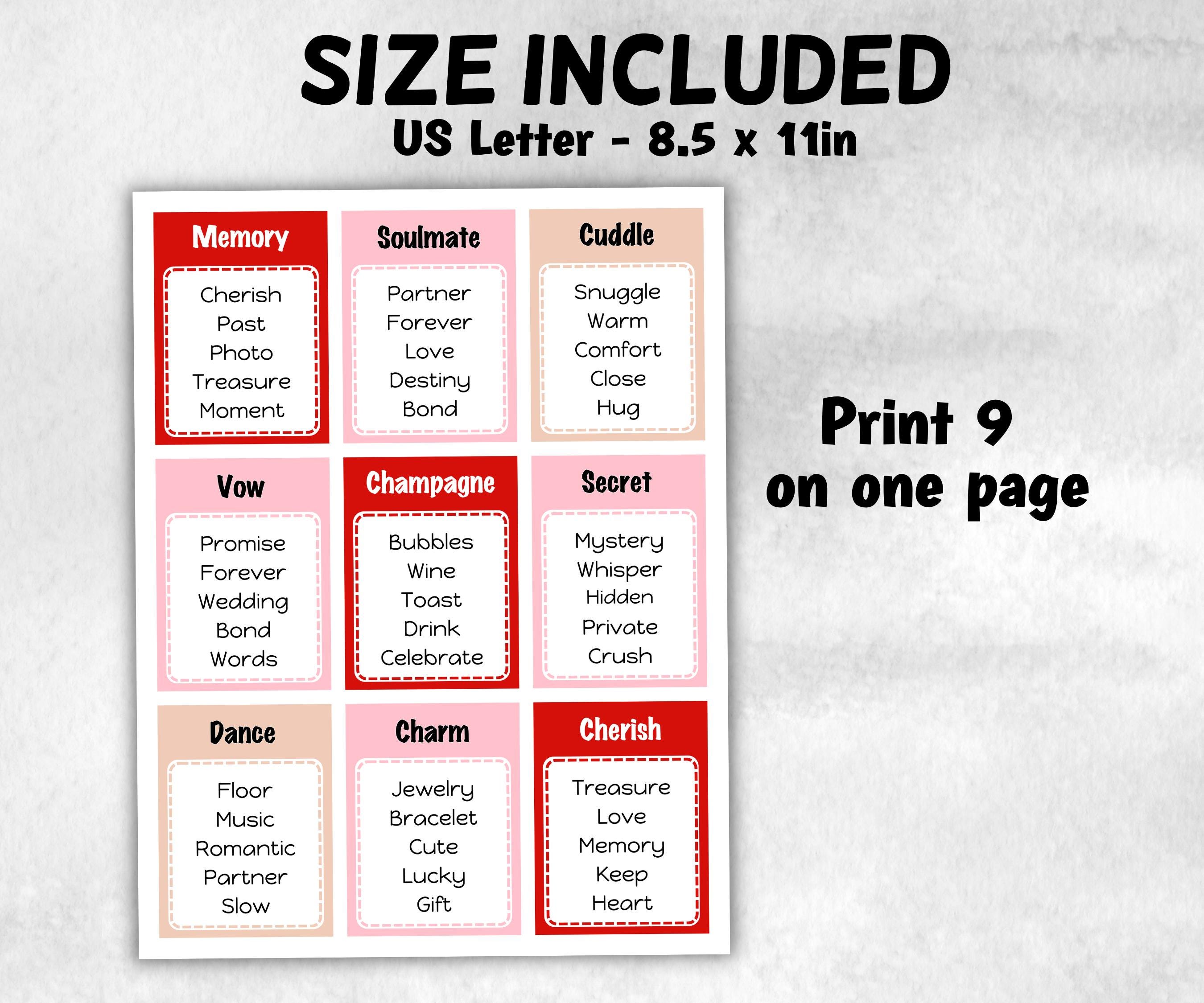 Printable Valentine’s Day Taboo games & activities for couples, families, friends, and coworkers. Fun icebreakers, Taboo date night cards-Valentine&#39;s Day -TheHustlingCatLady-Party Games