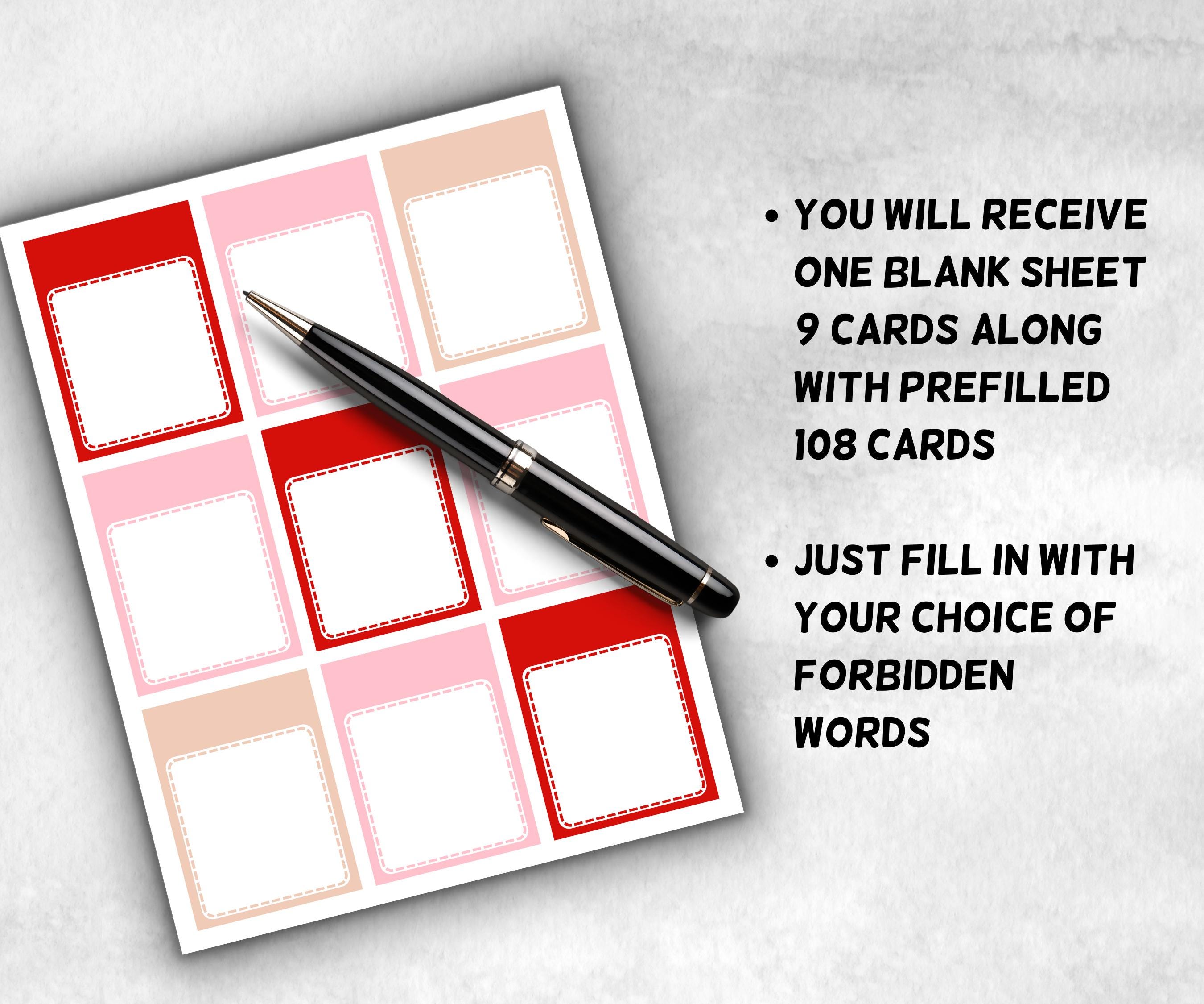 Printable Valentine’s Day Taboo games & activities for couples, families, friends, and coworkers. Fun icebreakers, Taboo date night cards-Valentine&#39;s Day -TheHustlingCatLady-Party Games