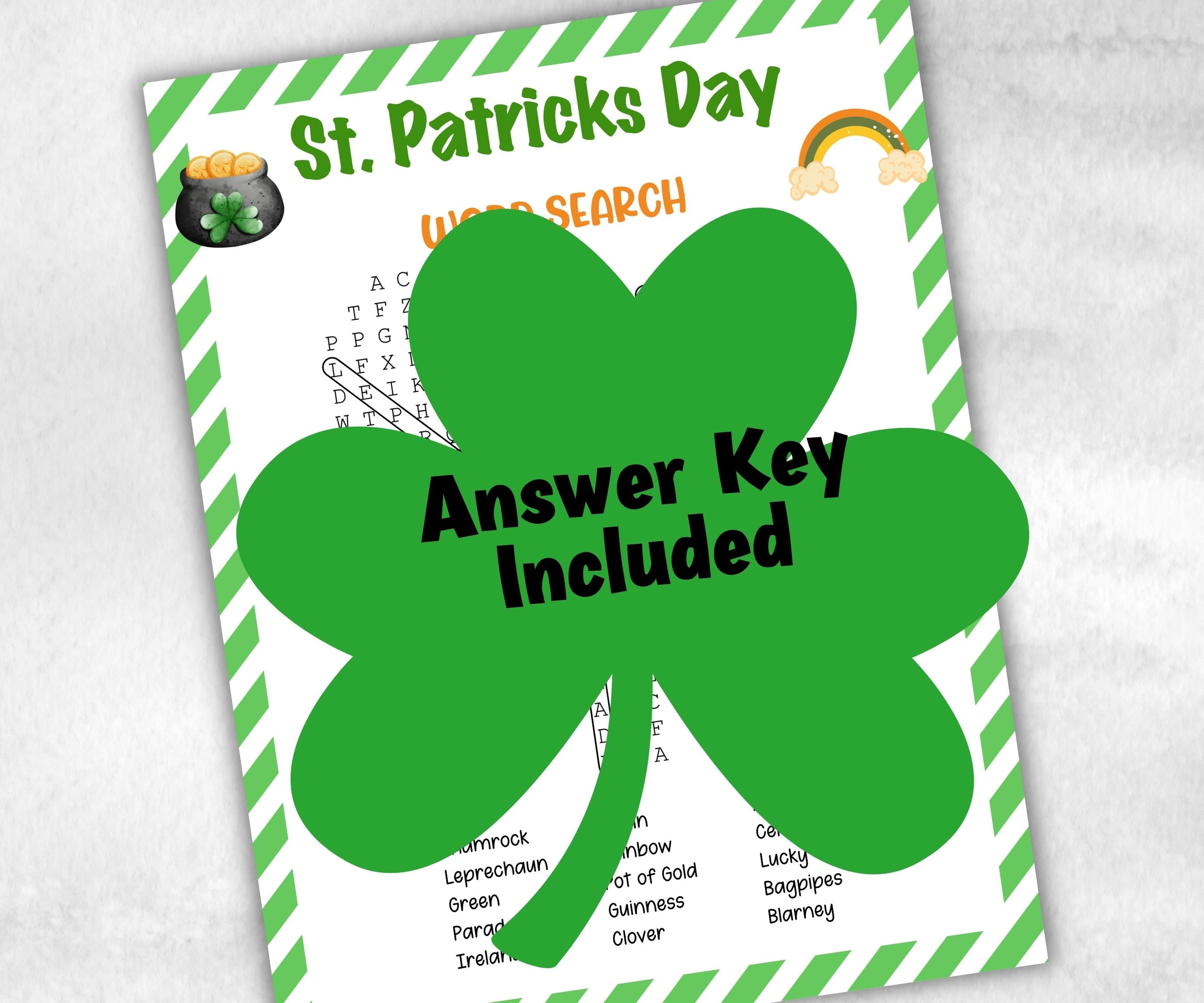 St. Patrick's Day Word Search, Fun No-Drinking Game, Office Classroom, Family Activity, Youth Group, Ladies' Reunion, Team Dinner, Printable-St.Patricks Day -TheHustlingCatLady-Party Games