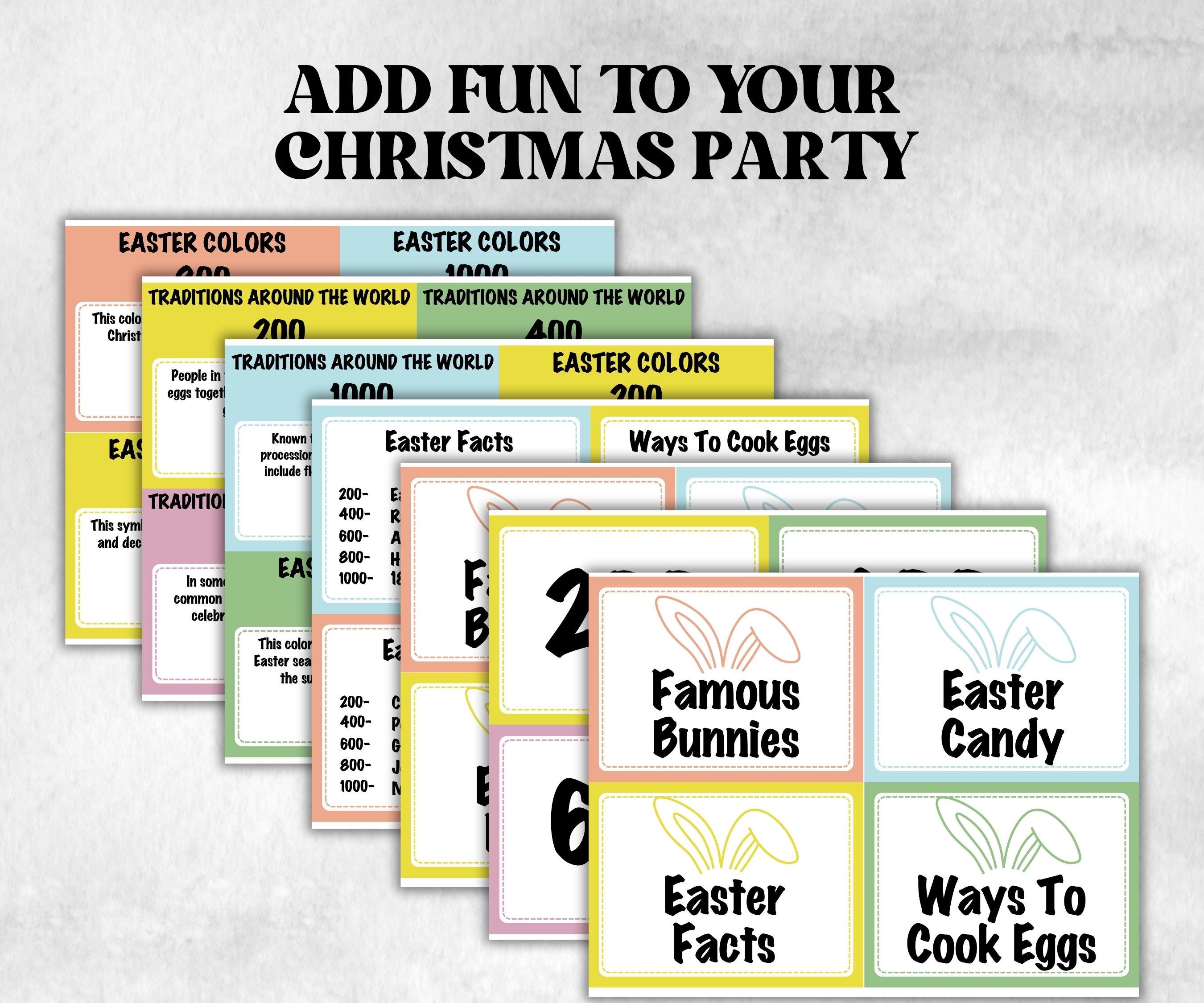 Easter Jeopardy Printable Trivia Game, Easter Family Feud, Office Icebreaker, Team Building, Interactive Holiday Game for Teens, Adults Kids-Easter -TheHustlingCatLady-Party Games