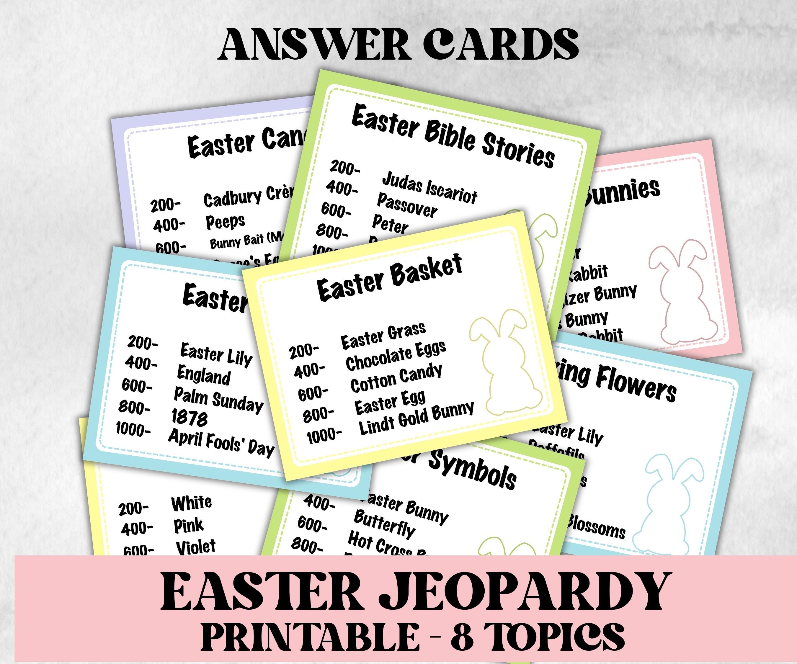 Interactive Easter Game for Teens, Easter Jeopardy Printable Trivia Game, Easter Family Feud, Office Icebreaker, Team Building, Adults Kids-Easter -TheHustlingCatLady-Party Games