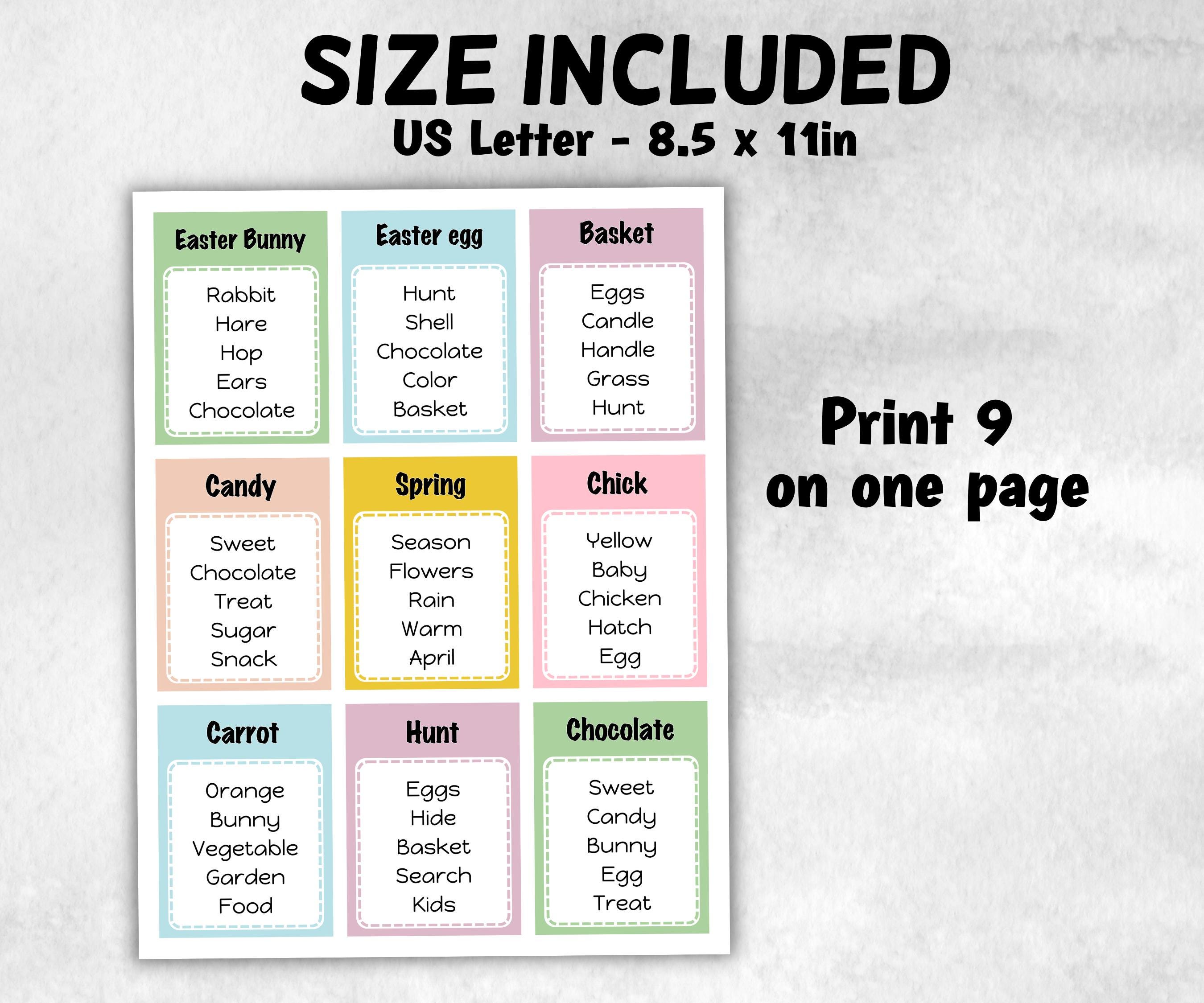 Easter Taboo Printable Game, Forbidden Words Card, Office Group Games, Team Building, Youth Church Party, Adult Fun Night, School Dinner-Easter -TheHustlingCatLady-Party Games