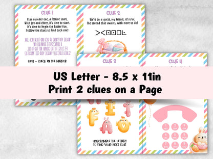 Easter Park Treasure Hunt Printable, Easter Bunny Letter, Riddles, Egg Hunt Clue Cards, Teen Outdoor Scavenger, Family Sunday Easter Party-Easter -TheHustlingCatLady-Party Games