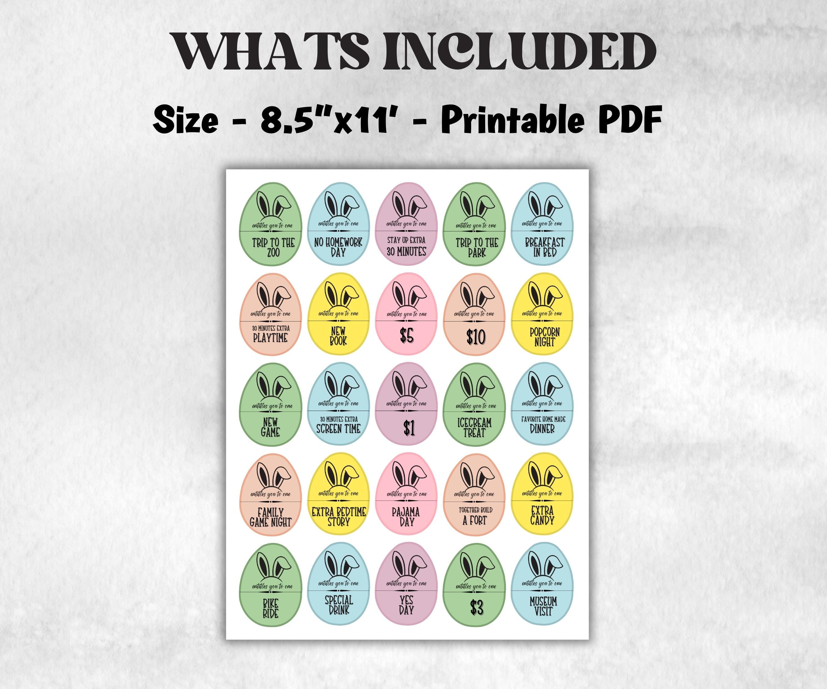 Easter Basket Fillers, Bunny Money, Printable Stuffer, Easter Gift for Kids, Candy Alternative, Bunny Buck, Reward Token, Personalized Treat-Easter -TheHustlingCatLady-Party Games