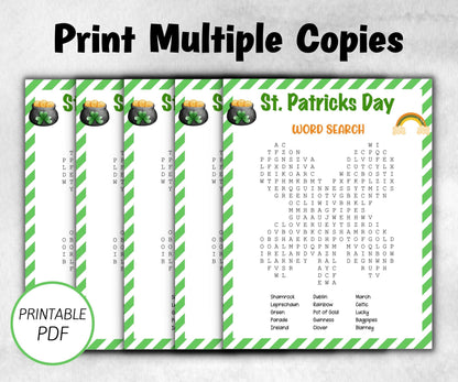 St. Patrick's Day Word Search, Fun No-Drinking Game, Office Classroom, Family Activity, Youth Group, Ladies' Reunion, Team Dinner, Printable-St.Patricks Day -TheHustlingCatLady-Party Games