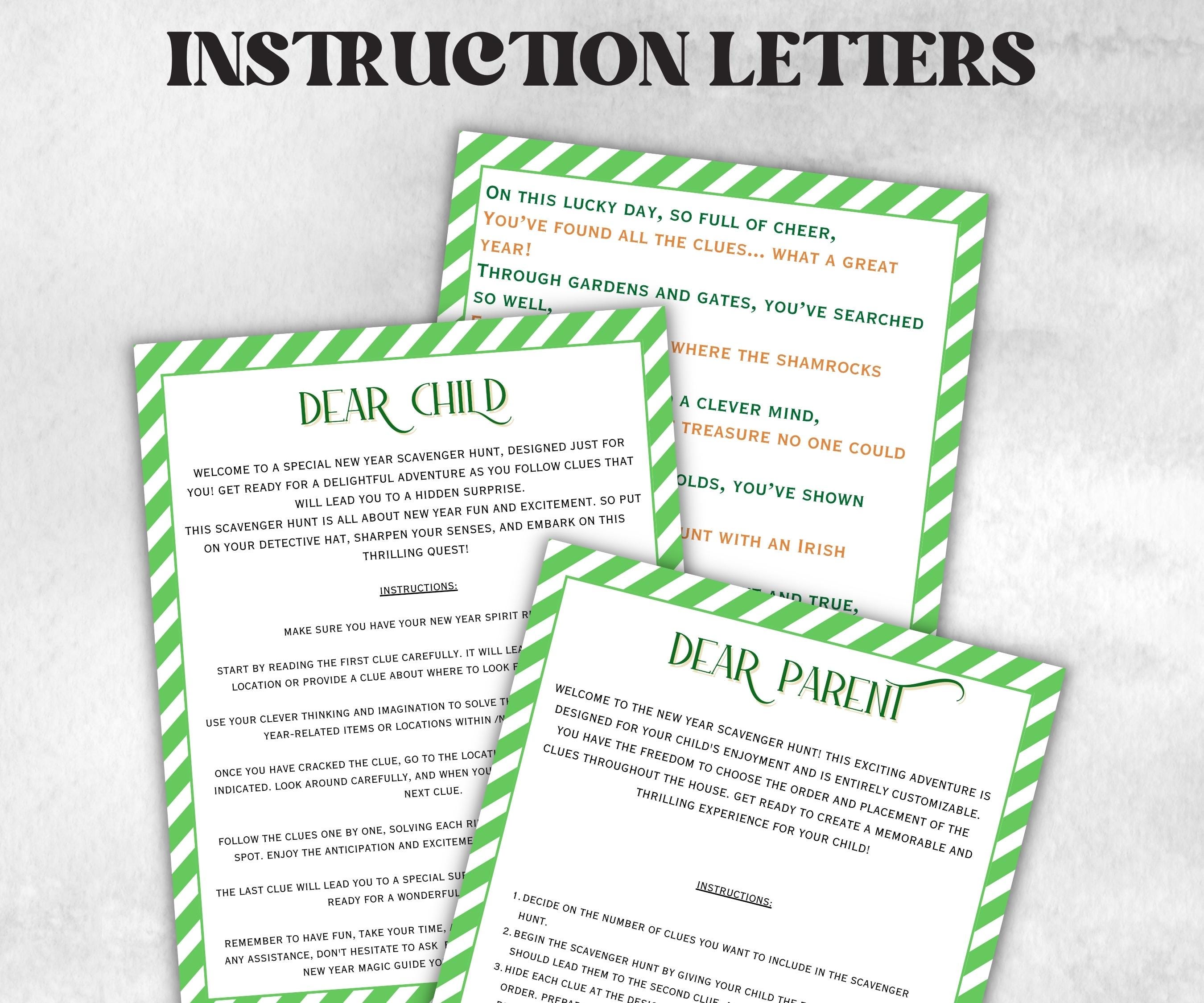 St. Patrick's Day Outdoor Scavenger Hunt, Leprechaun Scavenger, Pot of Gold Activity, Treasure Hunt Clues, Kids Teen Game, St. Paddy’s Fun-St.Patricks Day -TheHustlingCatLady-Party Games