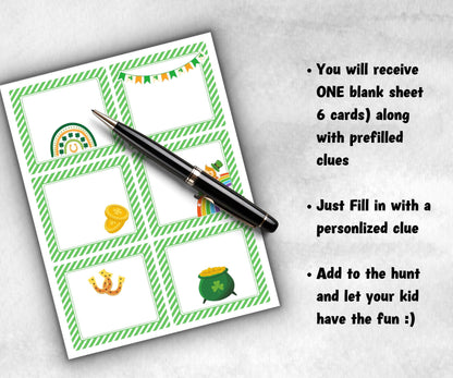 St. Patrick's Day Outdoor Scavenger Hunt, Leprechaun Scavenger, Pot of Gold Activity, Treasure Hunt Clues, Kids Teen Game, St. Paddy’s Fun-St.Patricks Day -TheHustlingCatLady-Party Games