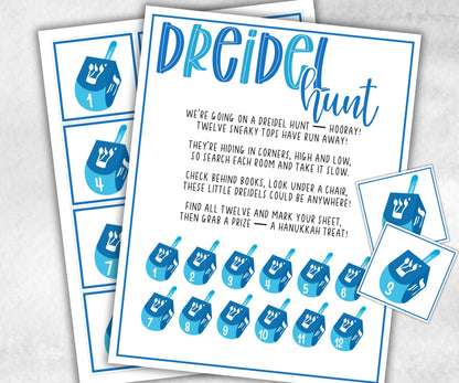Dreidel Scavenger Hunt, Exciting Interactive Hanukkah Game for Kids, Printable Family Activity Adventure, Dreidel Race, Find the Dreidel-Sports Printables -TheHustlingCatLady-Party Games
