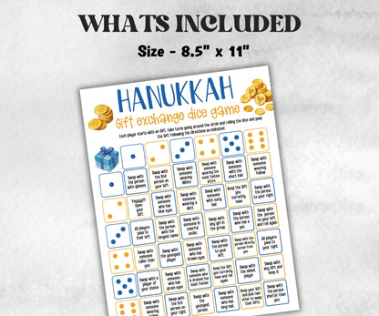 Hanukkah Gift, Fun Dice Exchange, Unique Holiday Celebration, Family Fun, Group Gift Game, Present Exchange, Church Gift Swap, Gift Exchange-Sports Printables -TheHustlingCatLady-Party Games