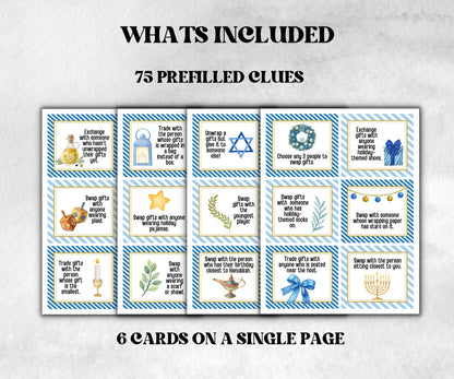 Hanukkah Gift exchange cards, Unique Holiday Celebration, Family Fun, Group Gift Game, Present Exchange, Church Gift Swap, Gift Exchange-Sports Printables -TheHustlingCatLady-Party Games