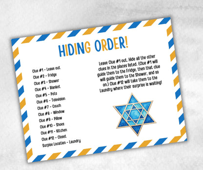 Kids Hanukkah Indoor Treasure Hunt, Treasure Scavenger Clues, Chanukah Printable Activity, Jewish Holiday Game, Holiday Kids Game fun ideas-Sports Printables -TheHustlingCatLady-Party Games