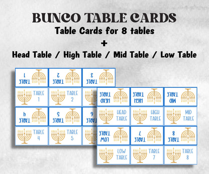 Bunco Night, Printable Hanukkah Bunco Score Sheet, Hanukkah Bunco Invitation, Bunco Game, Tally Sheet, bunco score cards, jewish bunco night-Sports Printables -TheHustlingCatLady-Party Games