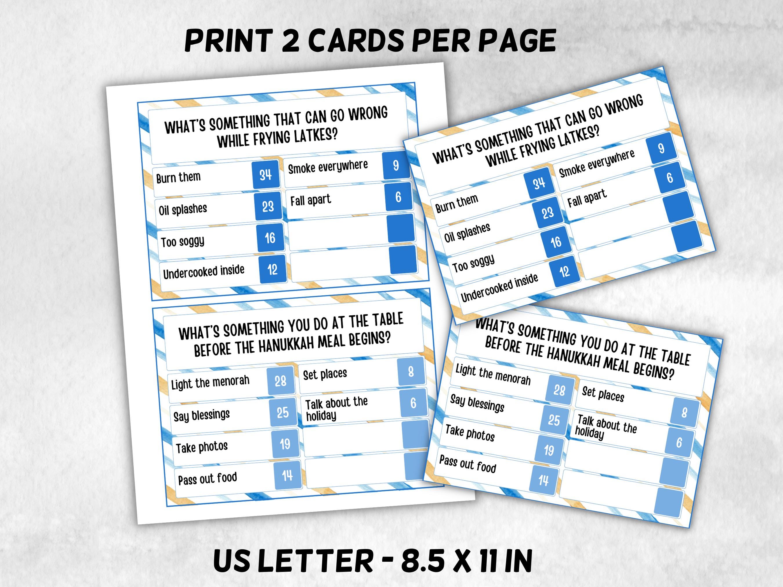 Hanukkah Family Friendly Feud game, Hanukkah Teen Games, Printables Activities, Mensch Hanukkah Quiz, Chanukah Games, Chunukah Trivia Game-Sports Printables -TheHustlingCatLady-Party Games