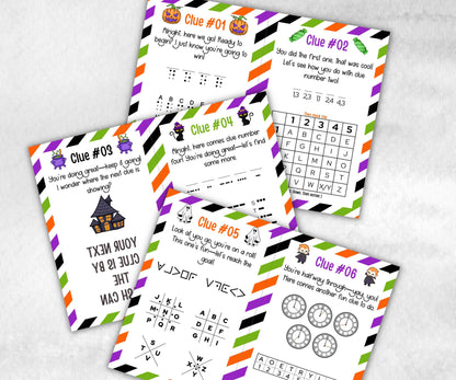 Halloween Outdoor Scavenger Hunt, Treasure Hunt Party Game, Halloween Printable Party Activity, Kids Treasure Hunt Clue, Scavenger Hunt Clue-Halloween Printables -TheHustlingCatLady-Party Games