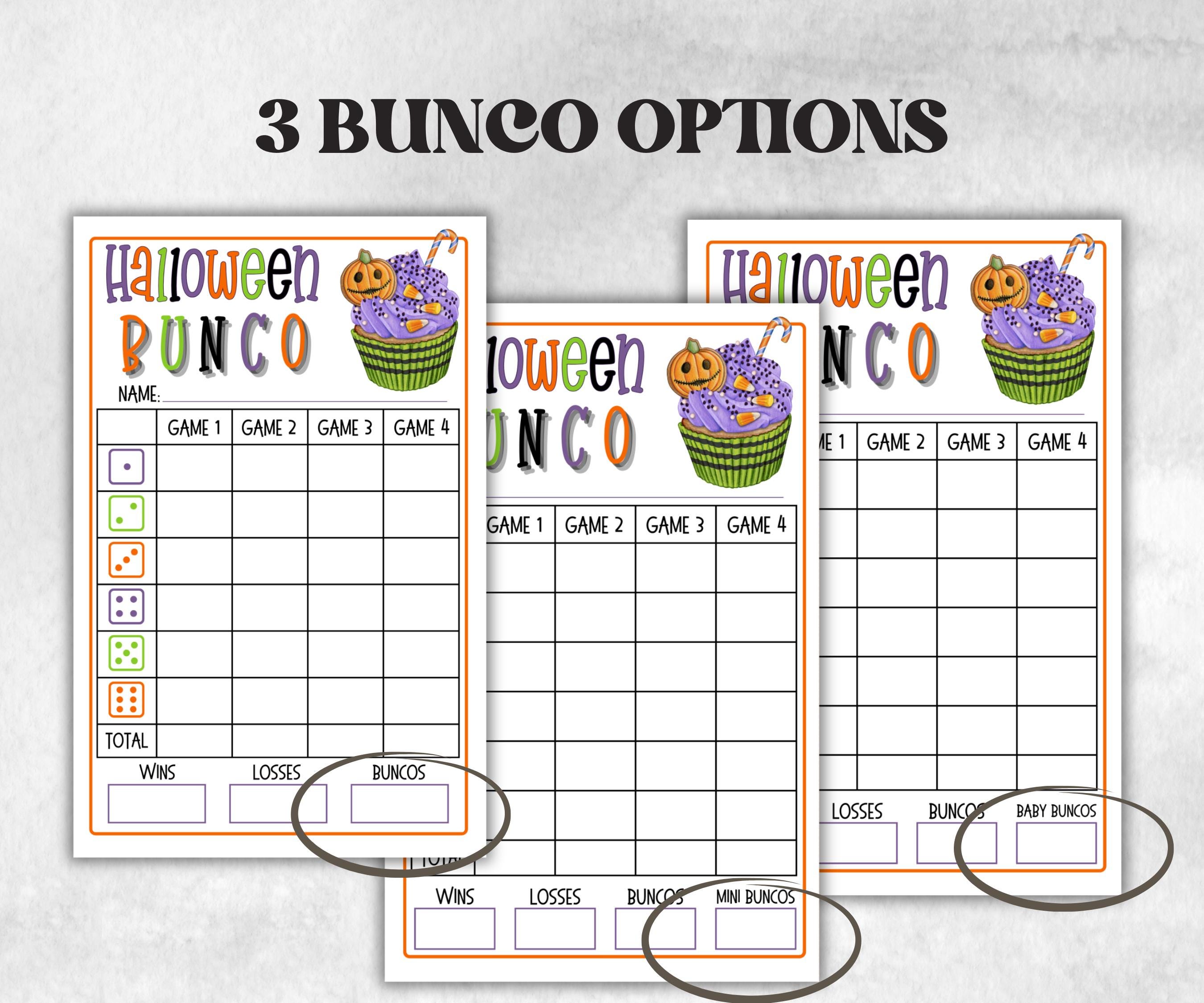 Printable Halloween Bunco Score Sheet, Halloween Bunco Invitation, Bunco Adult Game, Tally Sheet, bunco score card, Spooky bunco night,-Halloween Printables -TheHustlingCatLady-Party Games