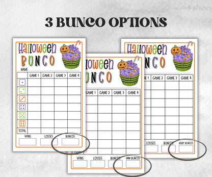 Printable Halloween Bunco Score Sheet, Halloween Bunco Invitation, Bunco Adult Game, Tally Sheet, bunco score card, Spooky bunco night,-Halloween Printables -TheHustlingCatLady-Party Games
