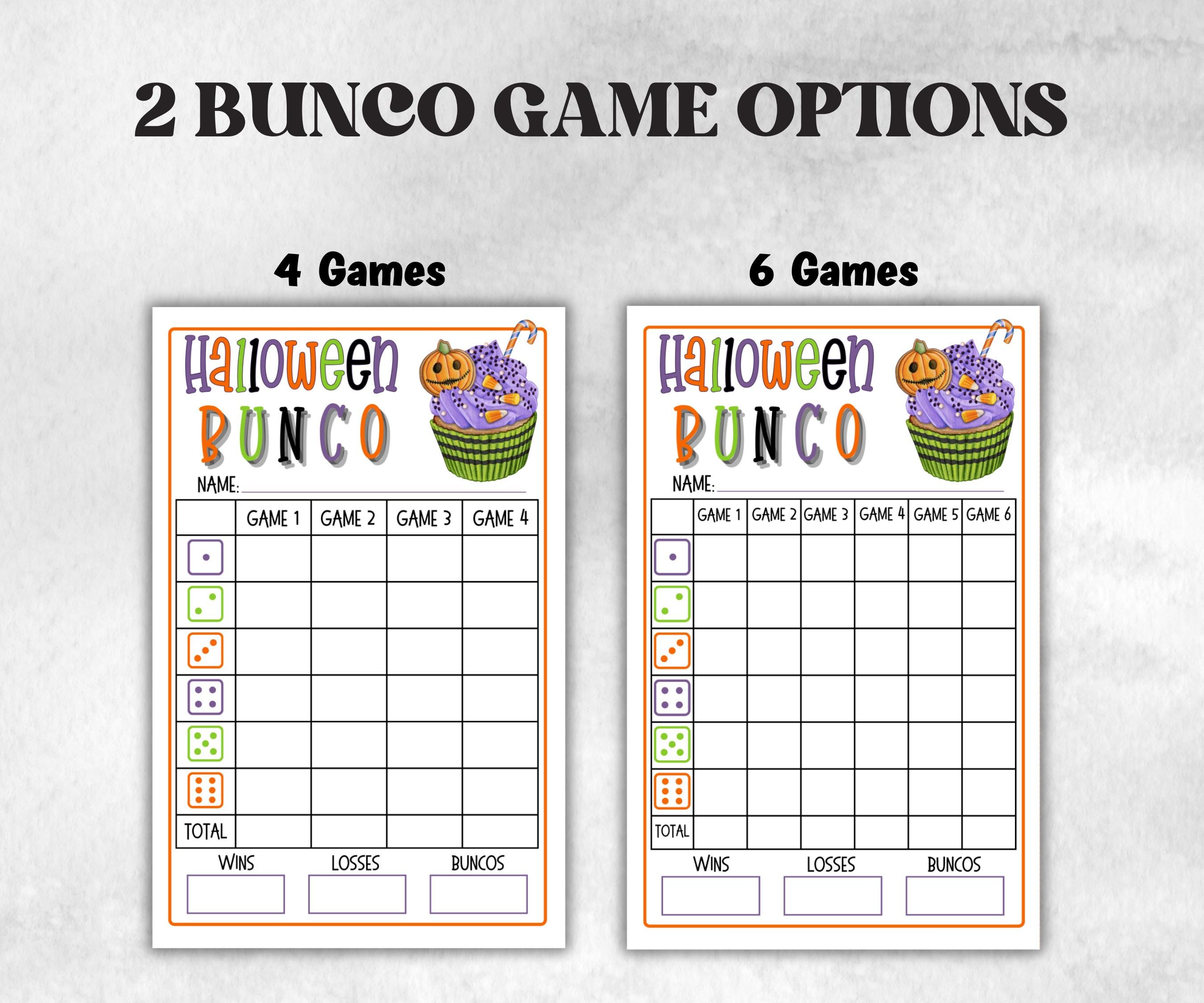 Printable Halloween Bunco Score Sheet, Halloween Bunco Invitation, Bunco Adult Game, Tally Sheet, bunco score card, Spooky bunco night,-Halloween Printables -TheHustlingCatLady-Party Games