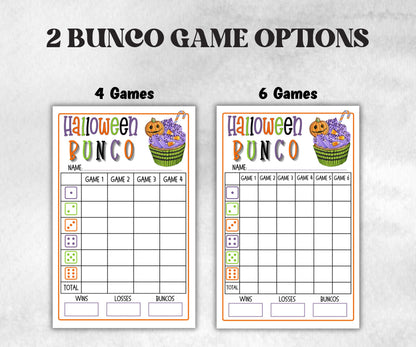 Printable Halloween Bunco Score Sheet, Halloween Bunco Invitation, Bunco Adult Game, Tally Sheet, bunco score card, Spooky bunco night,-Halloween Printables -TheHustlingCatLady-Party Games
