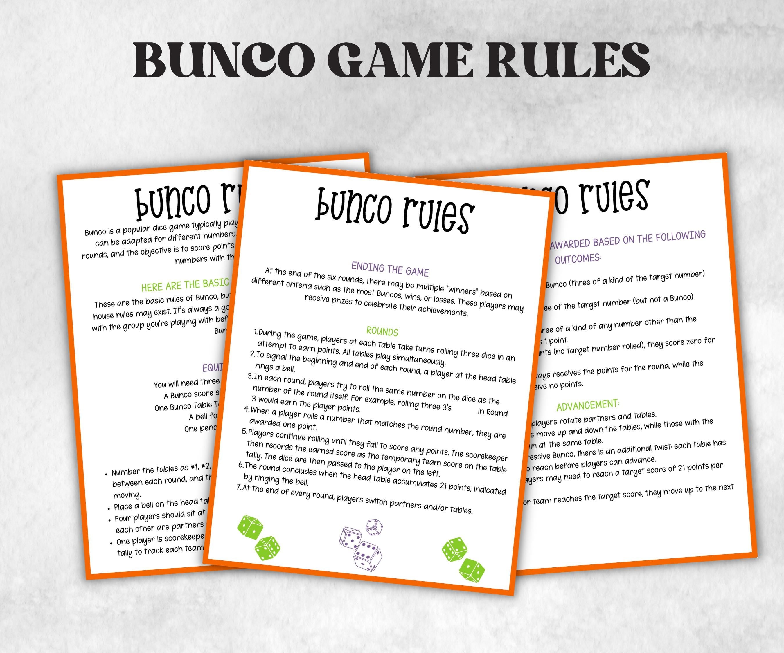 Printable Halloween Bunco Score Sheet, Halloween Bunco Invitation, Bunco Adult Game, Tally Sheet, bunco score card, Spooky bunco night,-Halloween Printables -TheHustlingCatLady-Party Games