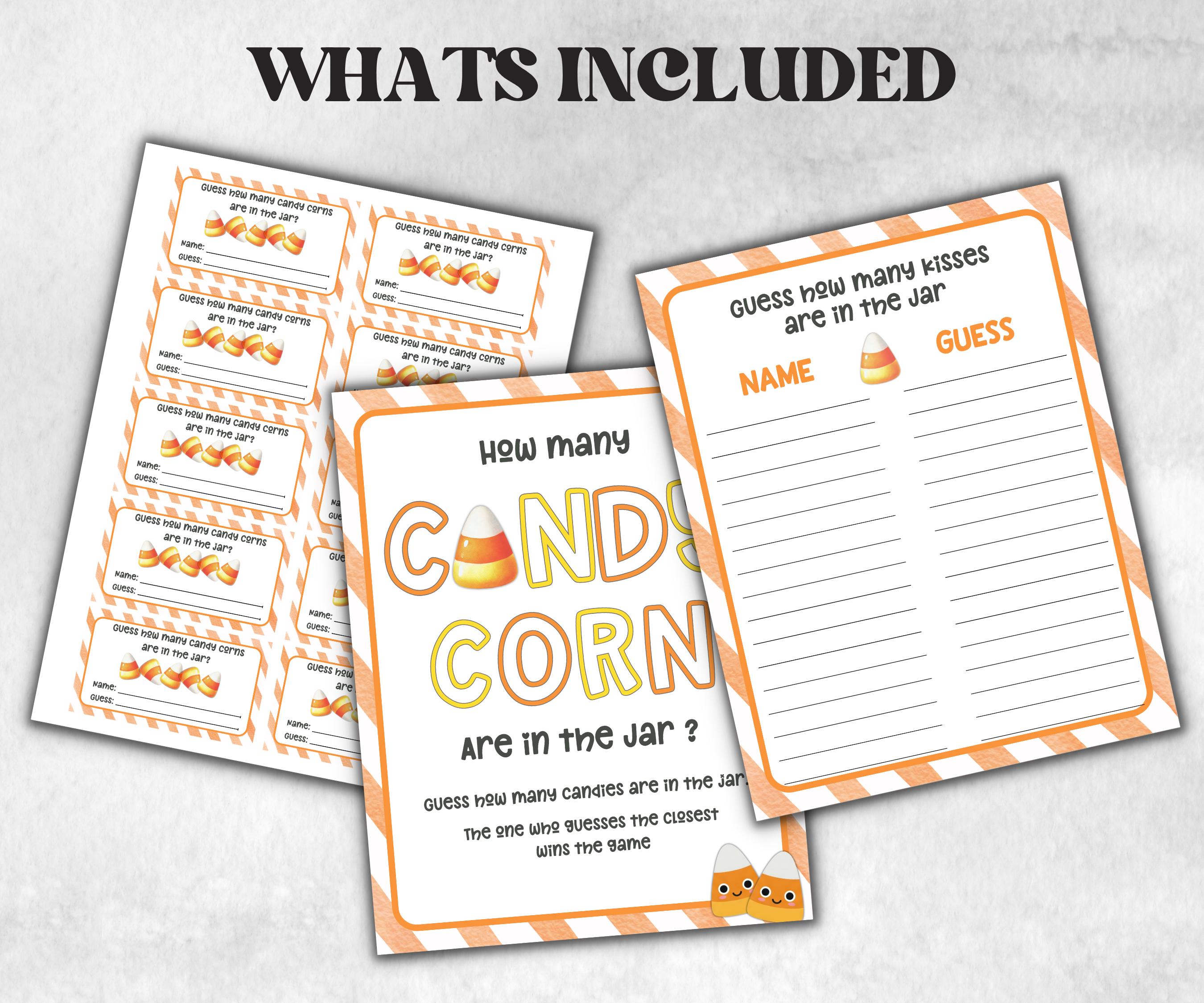 How Many candies Guessing Game, Office Halloween Party Games & Party Supplies, Printable Indoor Family Holiday Icebreaker, adult game night-Halloween Printables -TheHustlingCatLady-Party Games