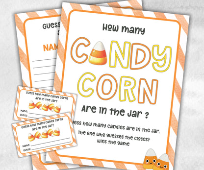 How Many candies Guessing Game, Office Halloween Party Games & Party Supplies, Printable Indoor Family Holiday Icebreaker, adult game night-Halloween Printables -TheHustlingCatLady-Party Games