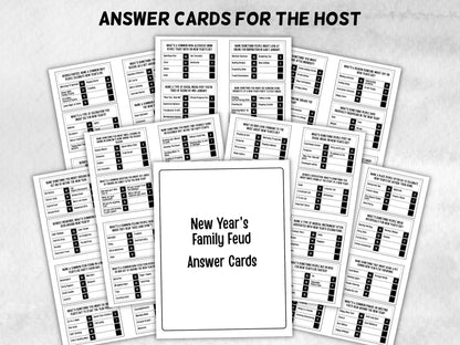 New Years Friendly Feud, NYE Party, Printable Adult Teen Activity, New Year Quiz, Group Game Show, Winter Party activity, girls night games-New Year&#39;s -TheHustlingCatLady-Party Games