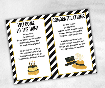 Indoor Treasure Hunt Kids, New Years Eve, Printable New Year Party Games, New Year Activity, New Year Scavenger, Nye Treasure Hunt Clues-New Year&#39;s -TheHustlingCatLady-Party Games