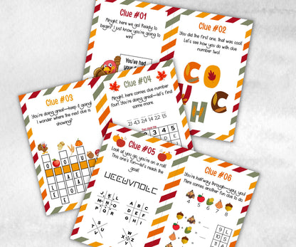 Thanksgiving Indoor Treasure Hunt Game, Printable Turkey Quiz, Adventure for Kid, Fall Autumn activity, Friendsgiving game, Family Holiday-Thanksgiving -TheHustlingCatLady-Party Games