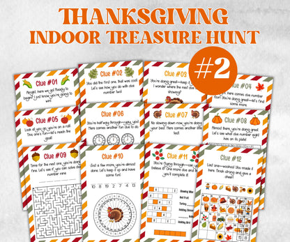 Indoor Treasure Hunt Game, Printable Turkey Quiz, Adventure for Kid, Fall Autumn activity, Friendsgiving game, Thanksgiving Family Holiday-Thanksgiving -TheHustlingCatLady-Party Games