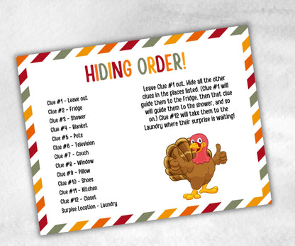 Indoor Treasure Hunt Game, Printable Turkey Quiz, Adventure for Kid, Fall Autumn activity, Friendsgiving game, Thanksgiving Family Holiday-Thanksgiving -TheHustlingCatLady-Party Games