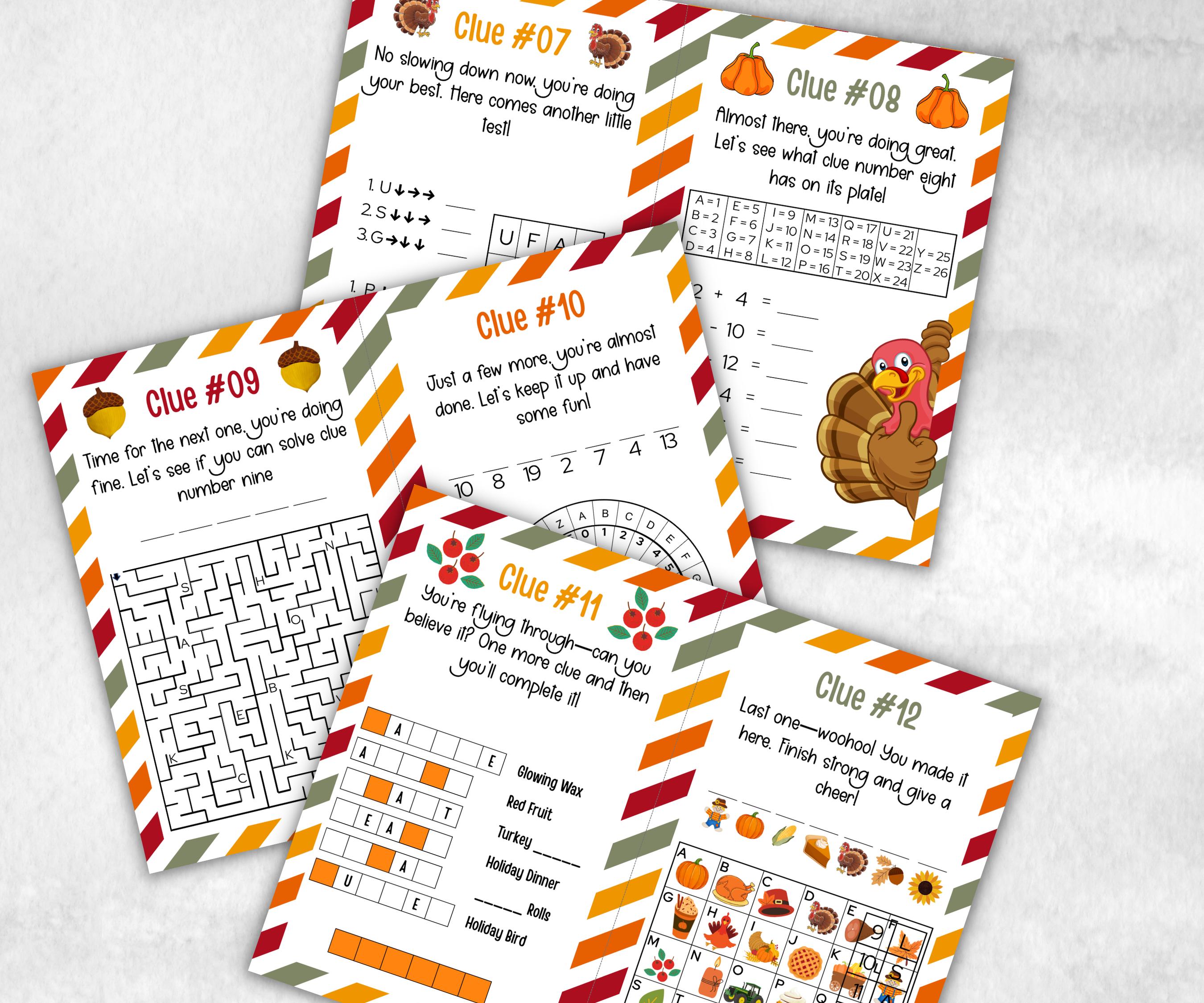 Indoor Treasure Hunt Game, Printable Turkey Quiz, Adventure for Kid, Fall Autumn activity, Friendsgiving game, Thanksgiving Family Holiday-Thanksgiving -TheHustlingCatLady-Party Games