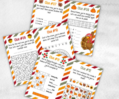 Indoor Treasure Hunt Game, Printable Turkey Quiz, Adventure for Kid, Fall Autumn activity, Friendsgiving game, Thanksgiving Family Holiday-Thanksgiving -TheHustlingCatLady-Party Games