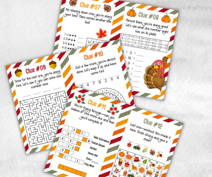 Fall Treasure Hunt Outdoor Game, Turkey hunt, Outdoor adventure, Give thanks Autumn activity, Friendsgiving game, Family Holiday Quiz-Thanksgiving -TheHustlingCatLady-Party Games