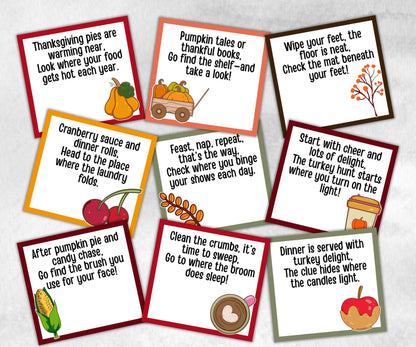 Thanksgiving Indoor Scavenger Hunt Game, Printable Riddle Quiz, Adventure for Kid, Fall Autumn activity, Friendsgiving game, Family Holiday-Thanksgiving -TheHustlingCatLady-Party Games