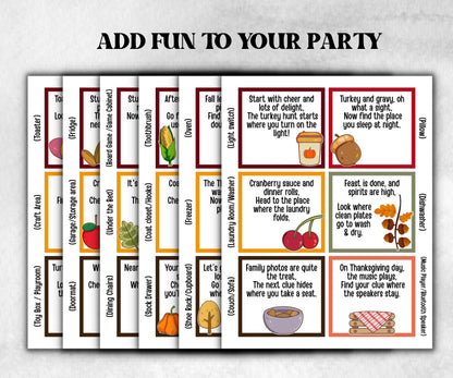 Thanksgiving Indoor Scavenger Hunt Game, Printable Riddle Quiz, Adventure for Kid, Fall Autumn activity, Friendsgiving game, Family Holiday-Thanksgiving -TheHustlingCatLady-Party Games