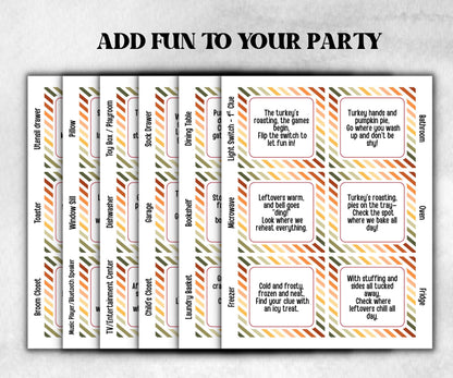 Friendsgiving Indoor Scavenger Hunt Game, Printable Riddle Quiz, Adventure for Kid, Fall Autumn activity, Friendsgiving game, Family Holiday-Thanksgiving -TheHustlingCatLady-Party Games