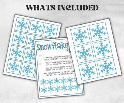 Snowflake Scavenger Hunt, Kids Snowflake theme party, Snowflake Birthday Party game, Winter indoor Game,frosty Snowflake, spot the snowflake-Christmas -TheHustlingCatLady-Party Games