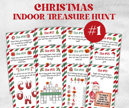 Kids Christmas Indoor Treasure Hunt, Treasure Scavenger Clues, Xmas Printable Activity, Christian Holiday Game, Holiday Kids Game fun ideas-Christmas -TheHustlingCatLady-Party Games