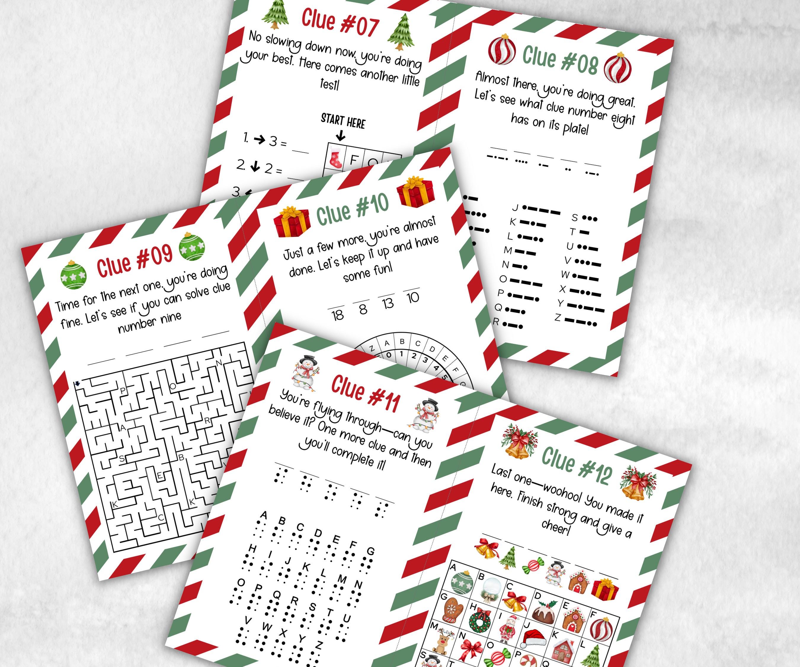 Kids Christmas Indoor Treasure Hunt, Treasure Scavenger Clues, Xmas Printable Activity, Christian Holiday Game, Holiday Kids Game fun ideas-Christmas -TheHustlingCatLady-Party Games