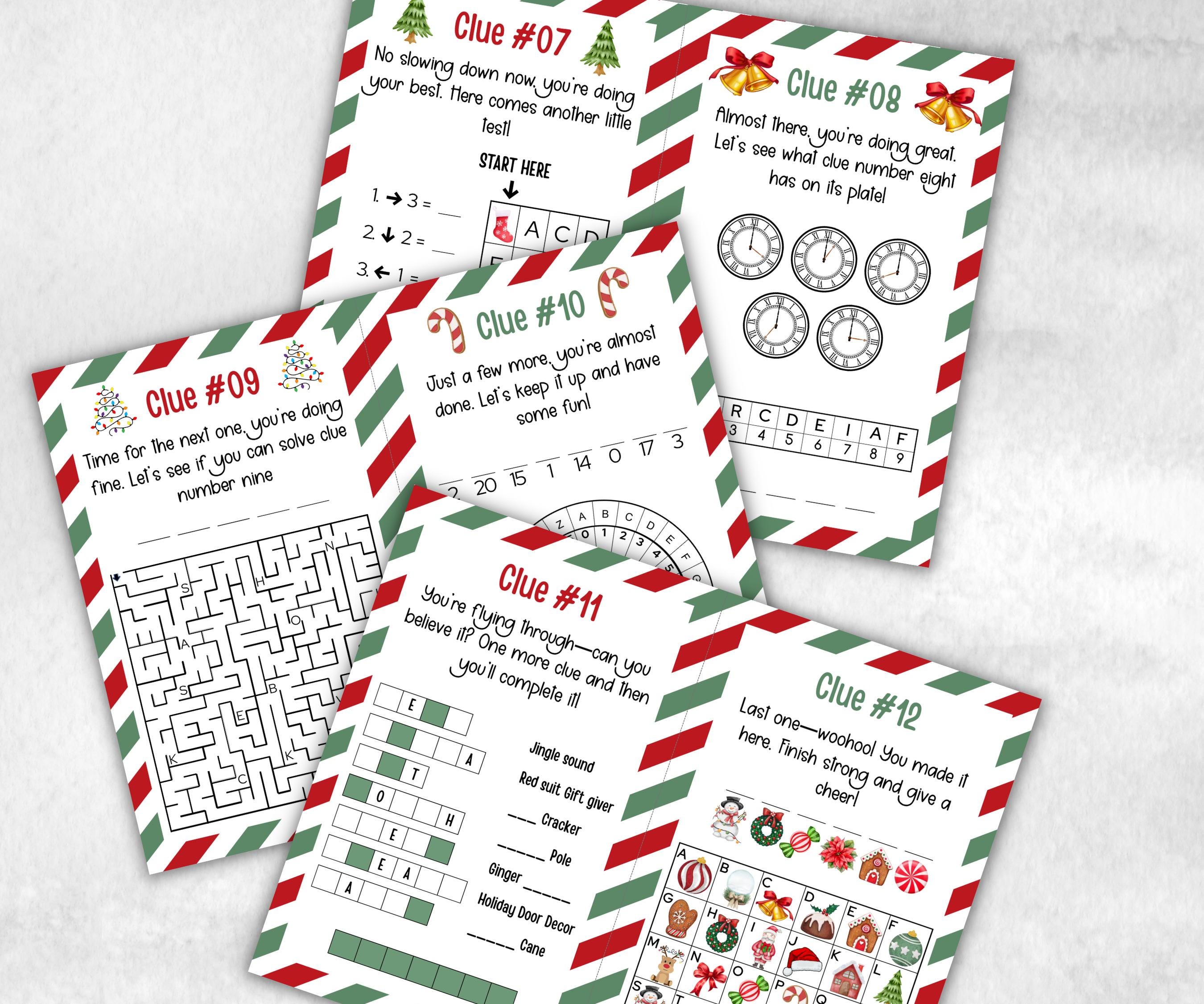 Indoor Treasure Scavenger Clues, Kids Christmas Treasure Hunt, Xmas Printable Activity, Christian Holiday Game, Holiday Kids Game fun ideas-Christmas -TheHustlingCatLady-Party Games