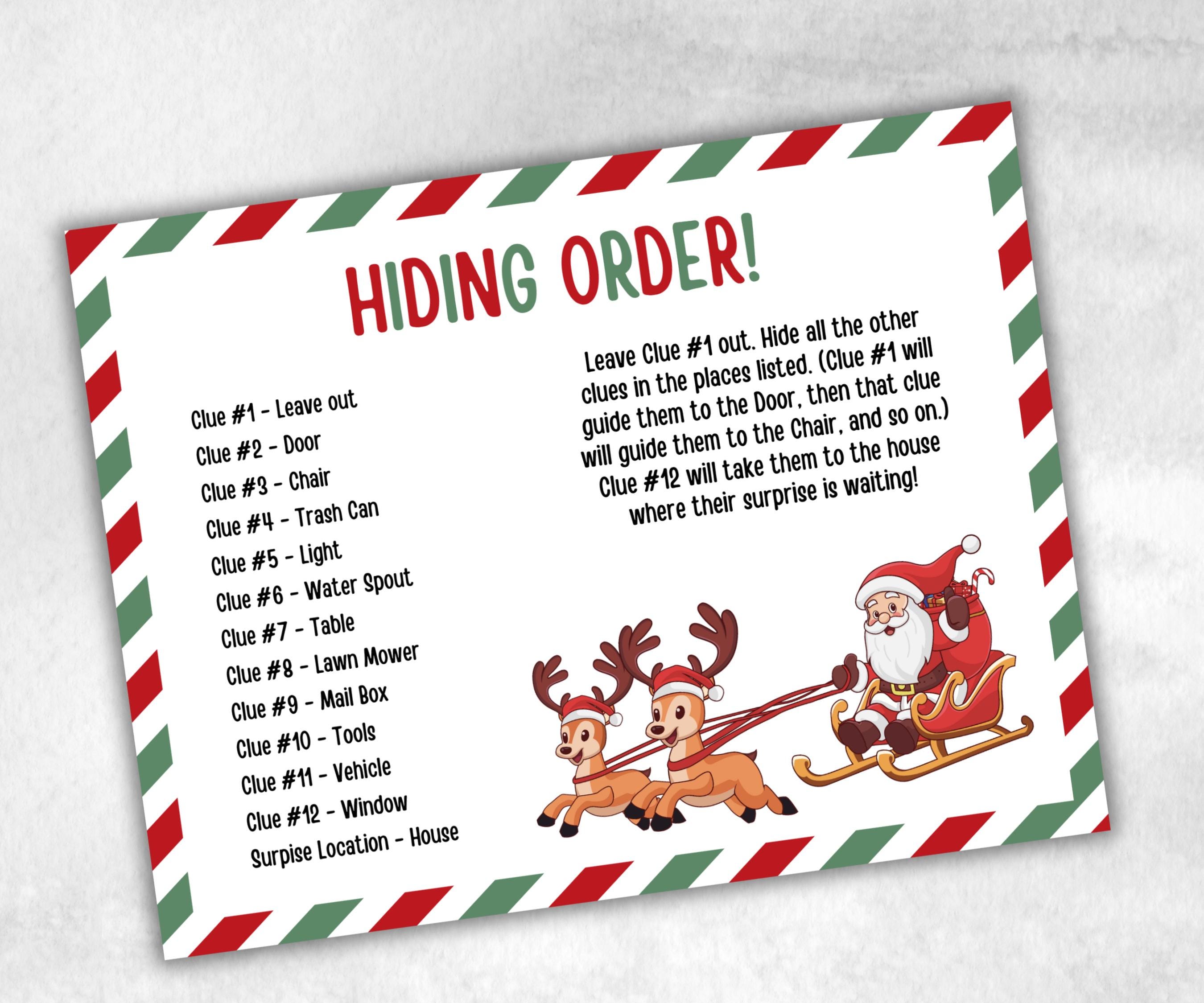 Outdoor Treasure Scavenger Clues, Kids Christmas Treasure Hunt, Xmas Printable Activity, Christian Holiday Game, Holiday Kids Game fun ideas-Christmas -TheHustlingCatLady-Party Games