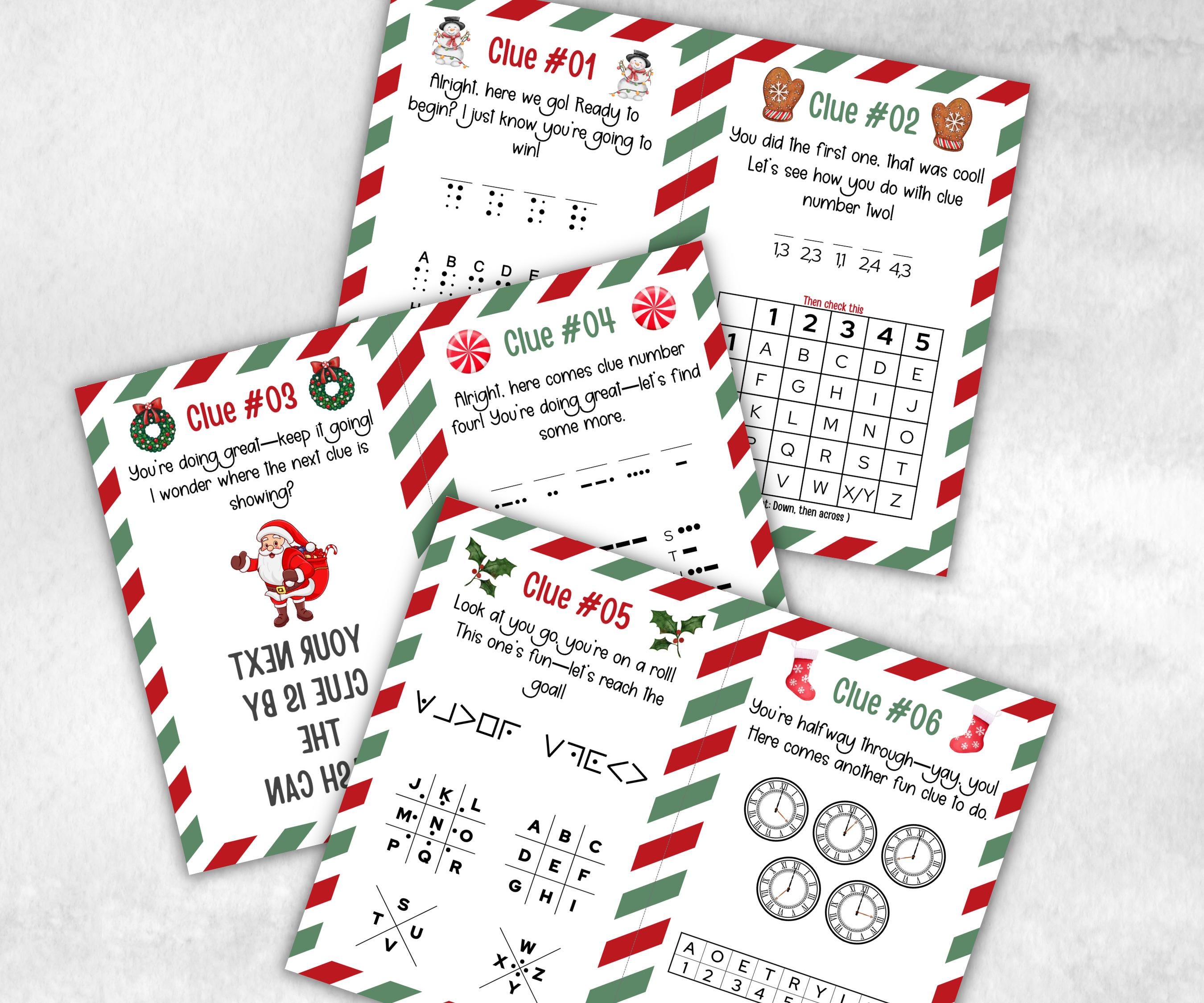 Outdoor Treasure Scavenger Clues, Kids Christmas Treasure Hunt, Xmas Printable Activity, Christian Holiday Game, Holiday Kids Game fun ideas-Christmas -TheHustlingCatLady-Party Games