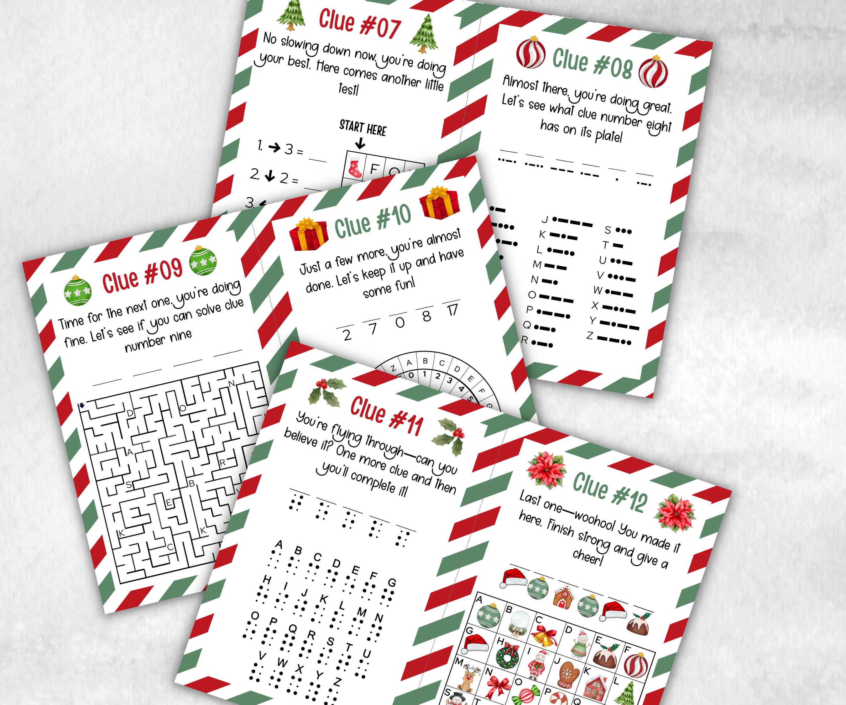 Kids Christmas Outdoor Treasure Hunt, Treasure Scavenger Clues, Xmas Printable Activity, Christian Holiday Game, Holiday Kids Game fun ideas-Christmas -TheHustlingCatLady-Party Games