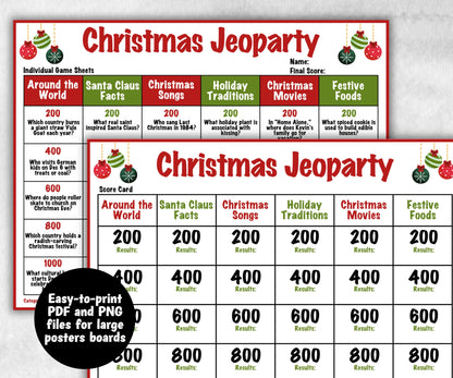 Family Reunion Christmas Jeopardy Game, Printable Holiday Trivia, Coworkers Employee Game, Activities for Kid, Group Game, Office Party Quiz-Christmas -TheHustlingCatLady-Party Games