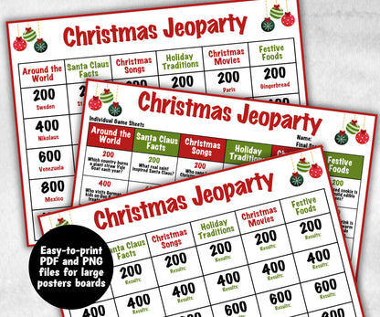 Family Reunion Christmas Jeopardy Game, Printable Holiday Trivia, Coworkers Employee Game, Activities for Kid, Group Game, Office Party Quiz-Christmas -TheHustlingCatLady-Party Games