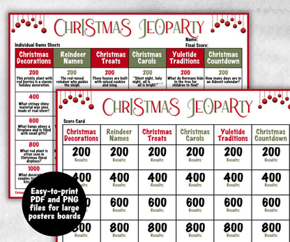 Christmas Jeopardy Activity, Printable Holiday Trivia, Coworkers Employee, Activities for Kid, Group Game, Office Party Quiz, Family Reunion-Christmas -TheHustlingCatLady-Party Games