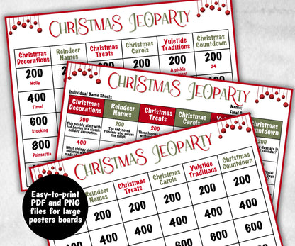 Christmas Jeopardy Activity, Printable Holiday Trivia, Coworkers Employee, Activities for Kid, Group Game, Office Party Quiz, Family Reunion-Christmas -TheHustlingCatLady-Party Games